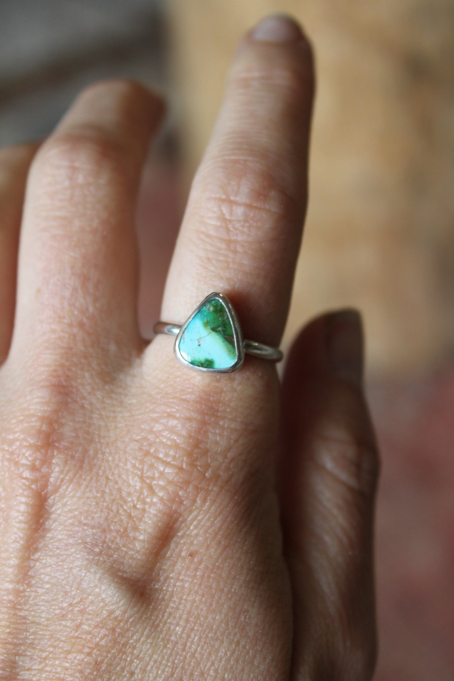 Sonoran Turquoise in Sterling Silver- Size 7/7.25