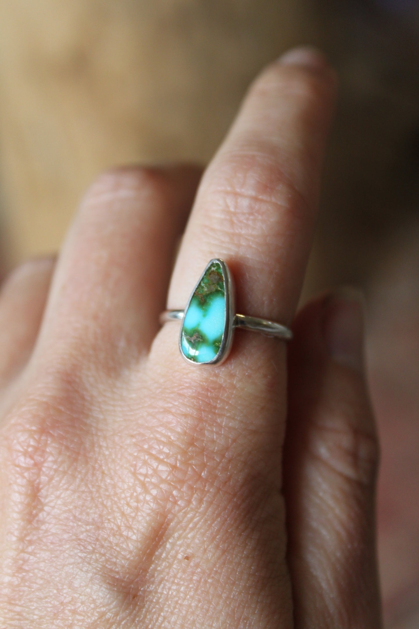 Sonoran Turquoise in Sterling Silver- Size 6.75