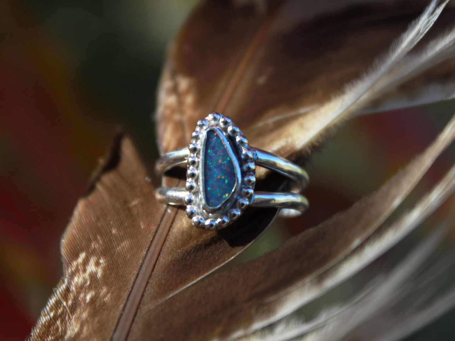 Cosmic Dance Ring- Australian Opal in Sterling Silver