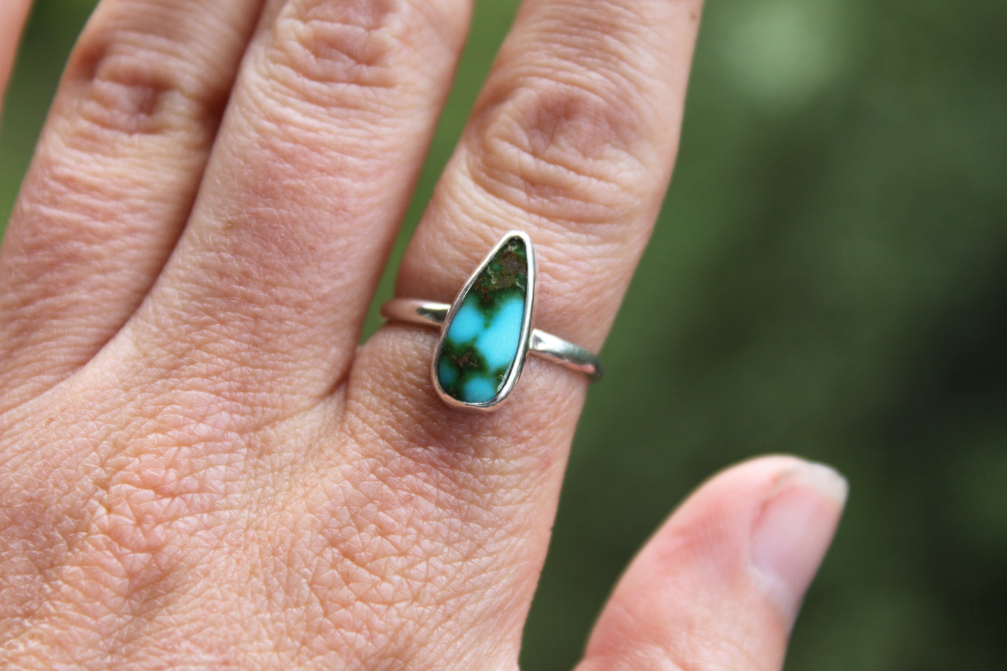 Sonoran Turquoise in Sterling Silver- Size 6.75