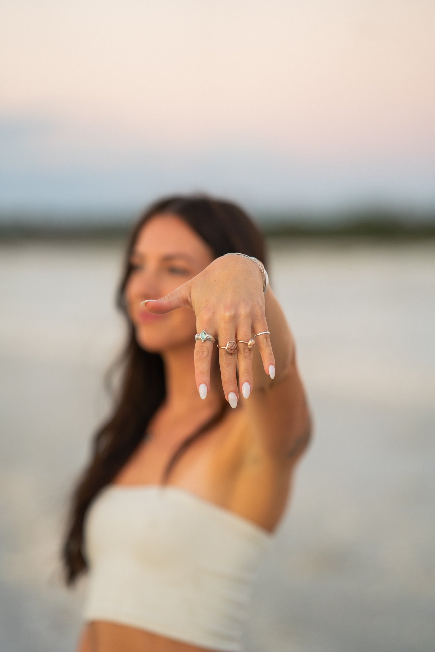 Peruvian Blue Opal in Sterling Silver Ring- Size 6
