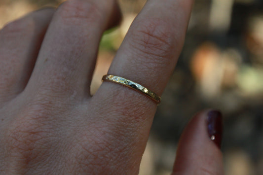 14k Gold Filled Hammered Stacking Ring