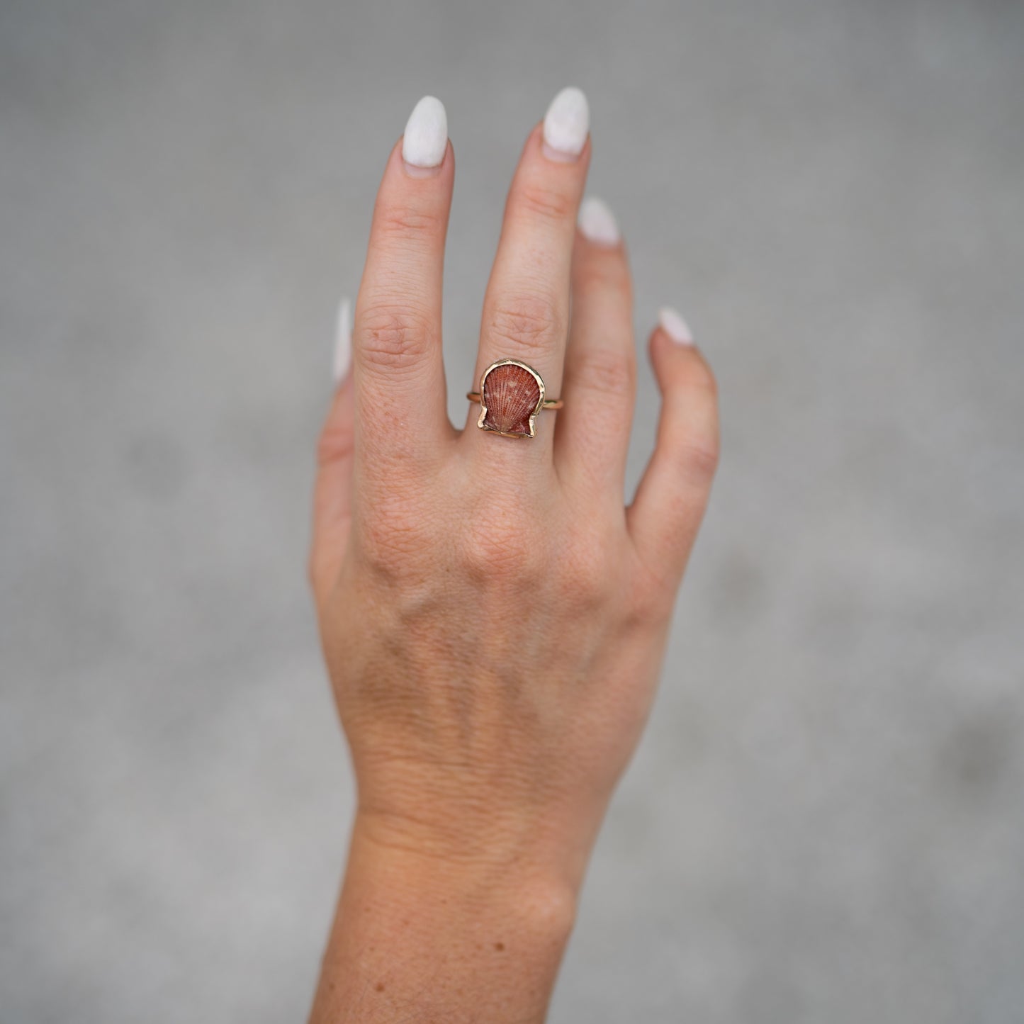 14K Gold Filled Rough Scallop Ring- Size 7.5