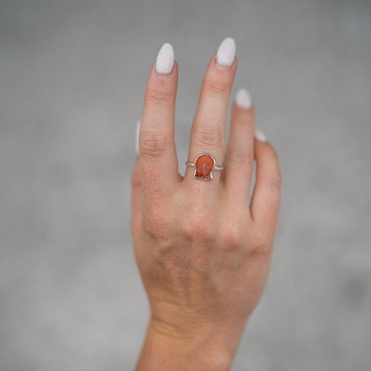 Sterling Silver Rough Scallop Ring - Size 7