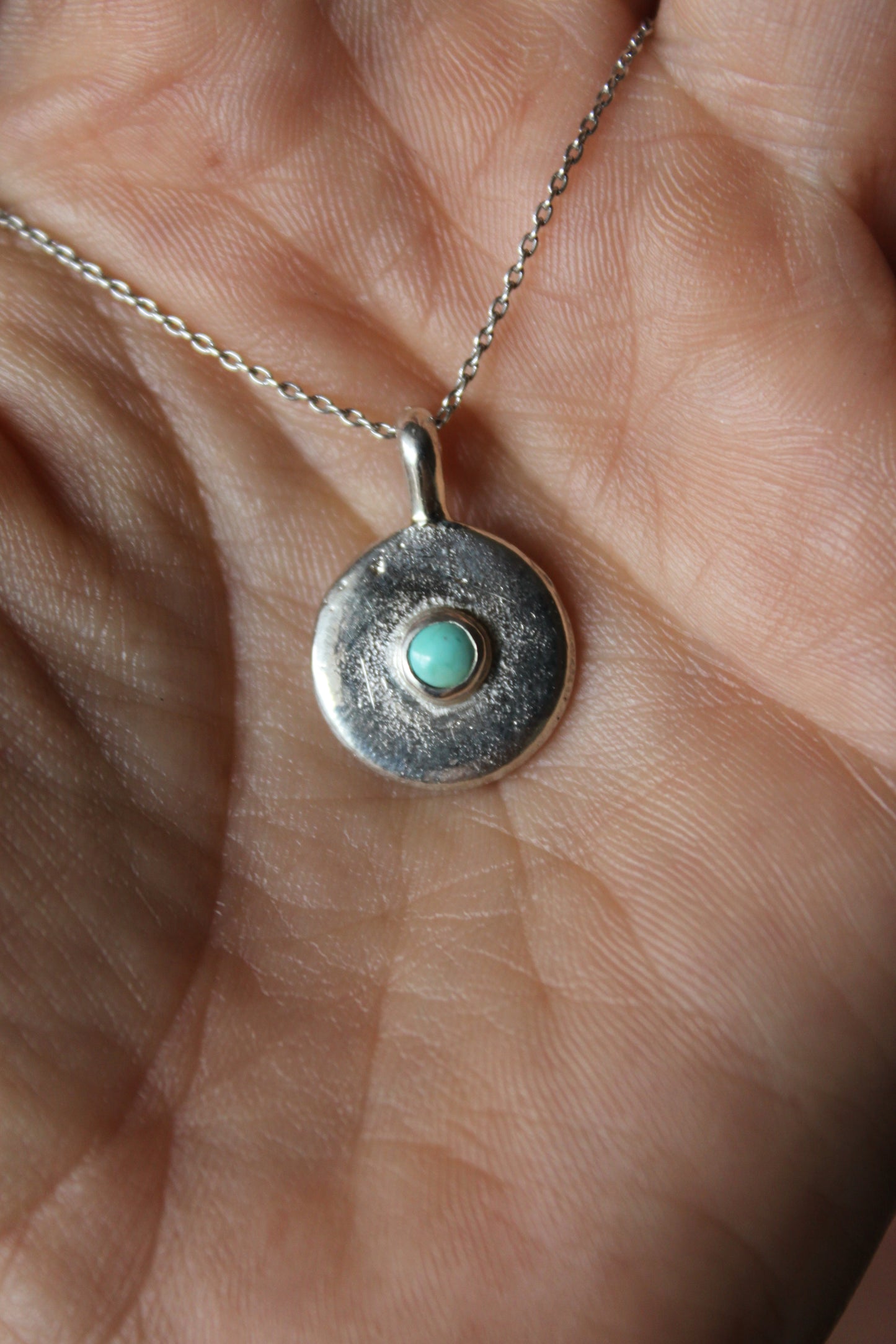 Lone Mt Turquoise in Sterling Silver Pendant