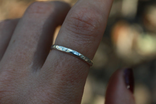 Sterling Silver Hammered Stacking Ring