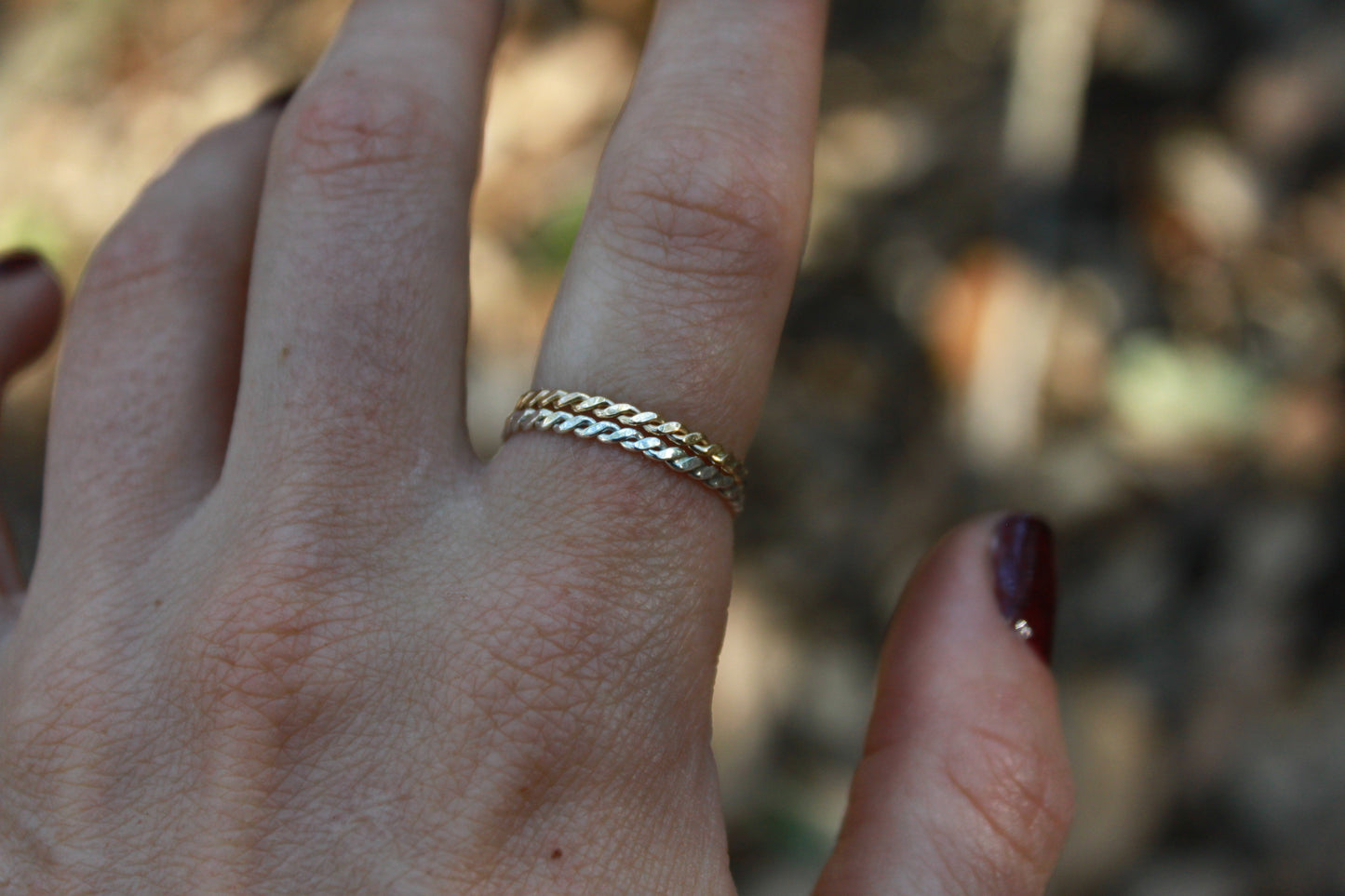 Twisted Stacking Ring In Sterling Silver