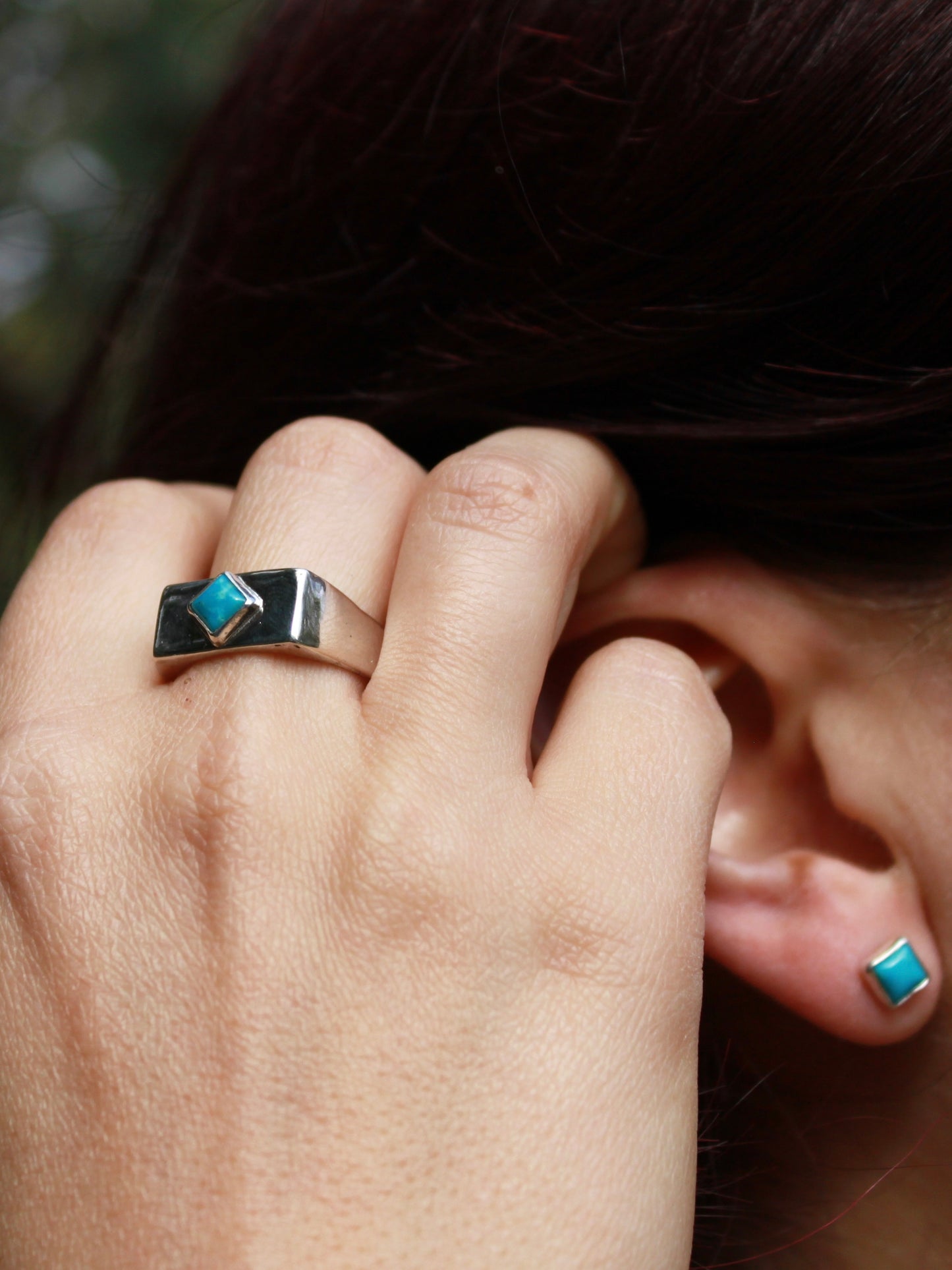 Kingman Turquoise Stud Earrings