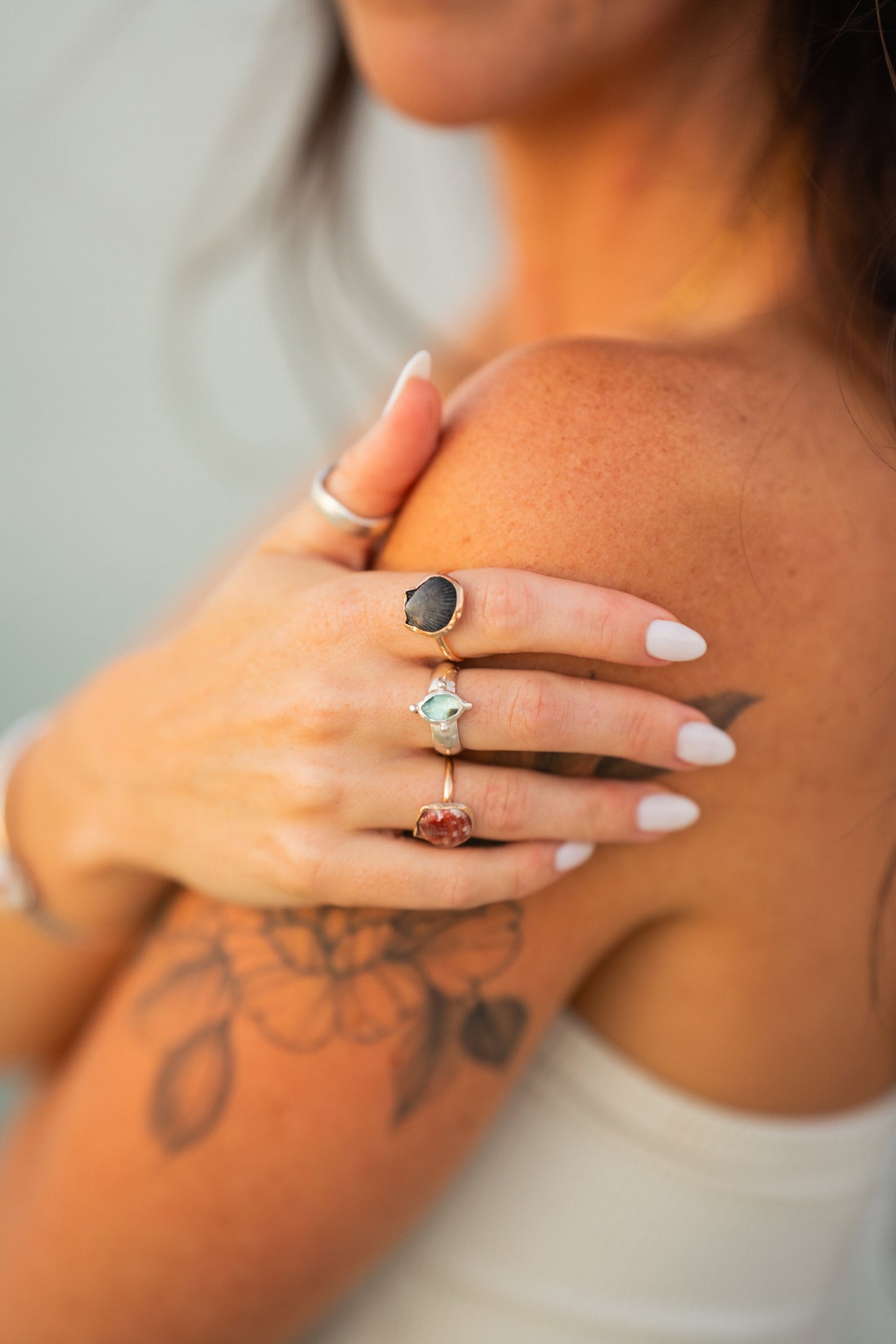 Peruvian Blue Opal in Sterling Silver Ring- Size 6