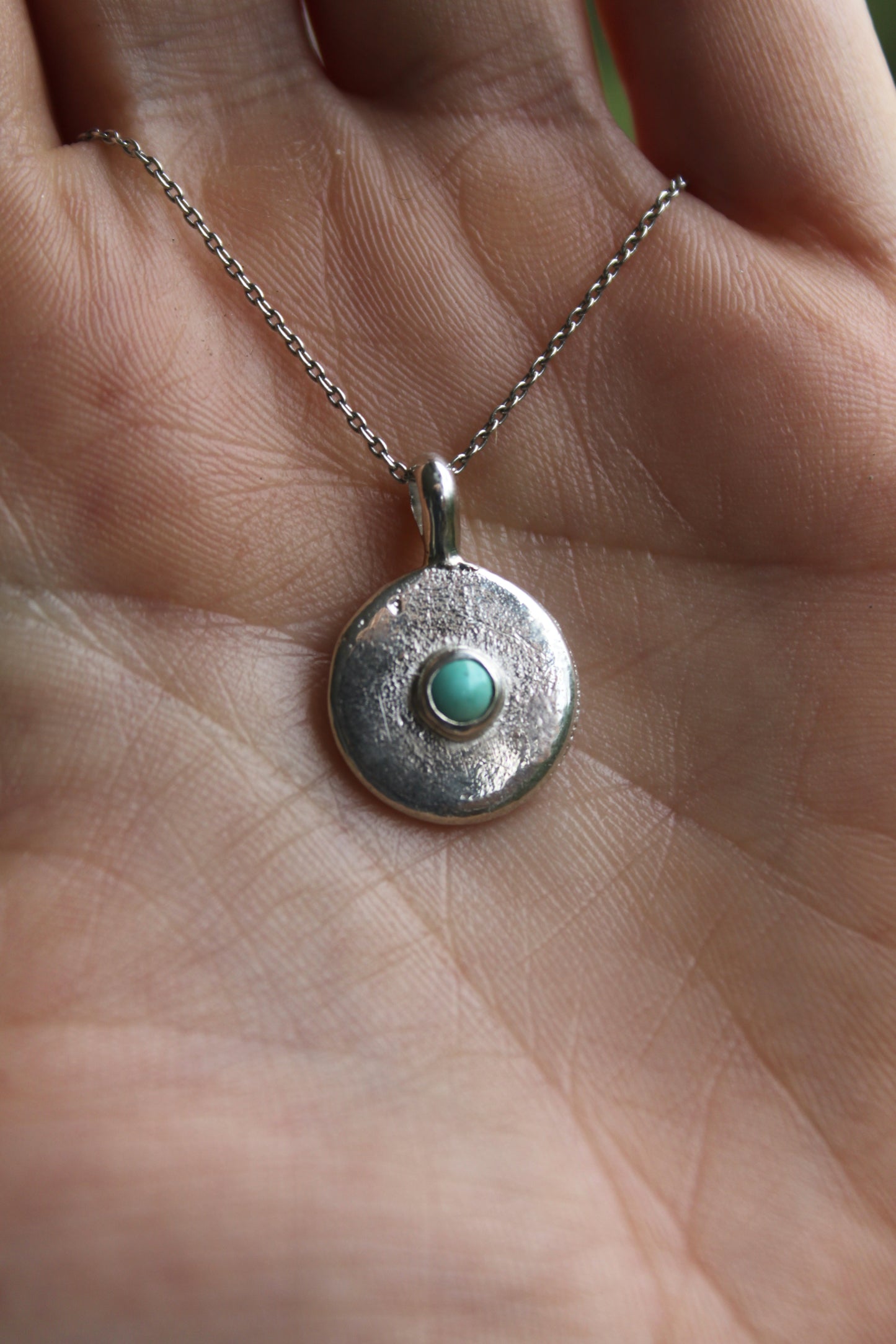 Lone Mt Turquoise in Sterling Silver Pendant