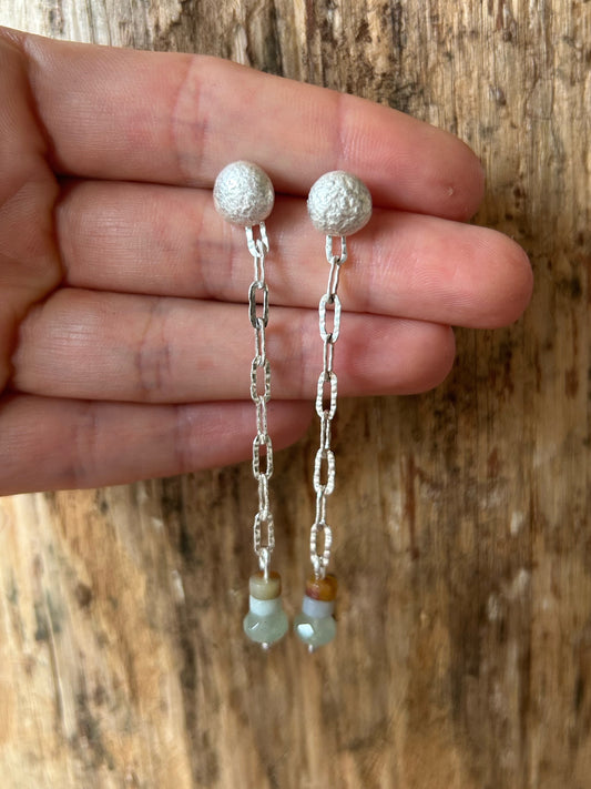 Amazonite + Adventurine Drop Earrings