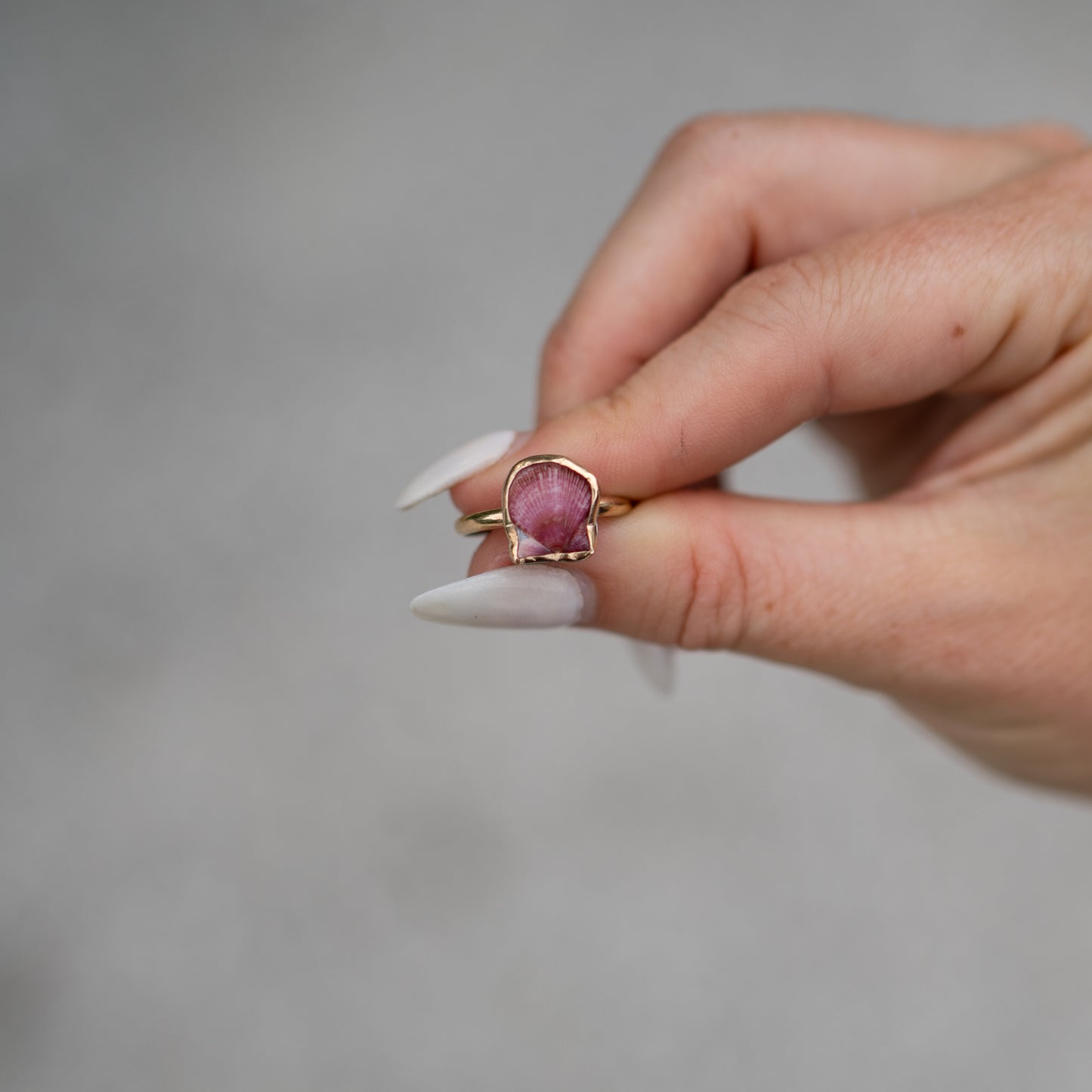 14K Gold Filled Calico Scallop Ring- Size 6.75