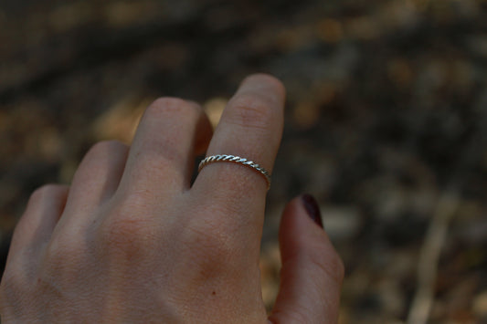 Twisted Stacking Ring In Sterling Silver