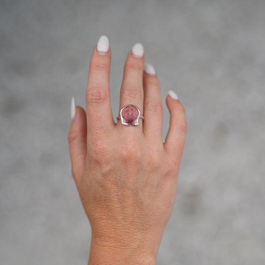 Sterling Silver Calico Scallop Ring- Size 8