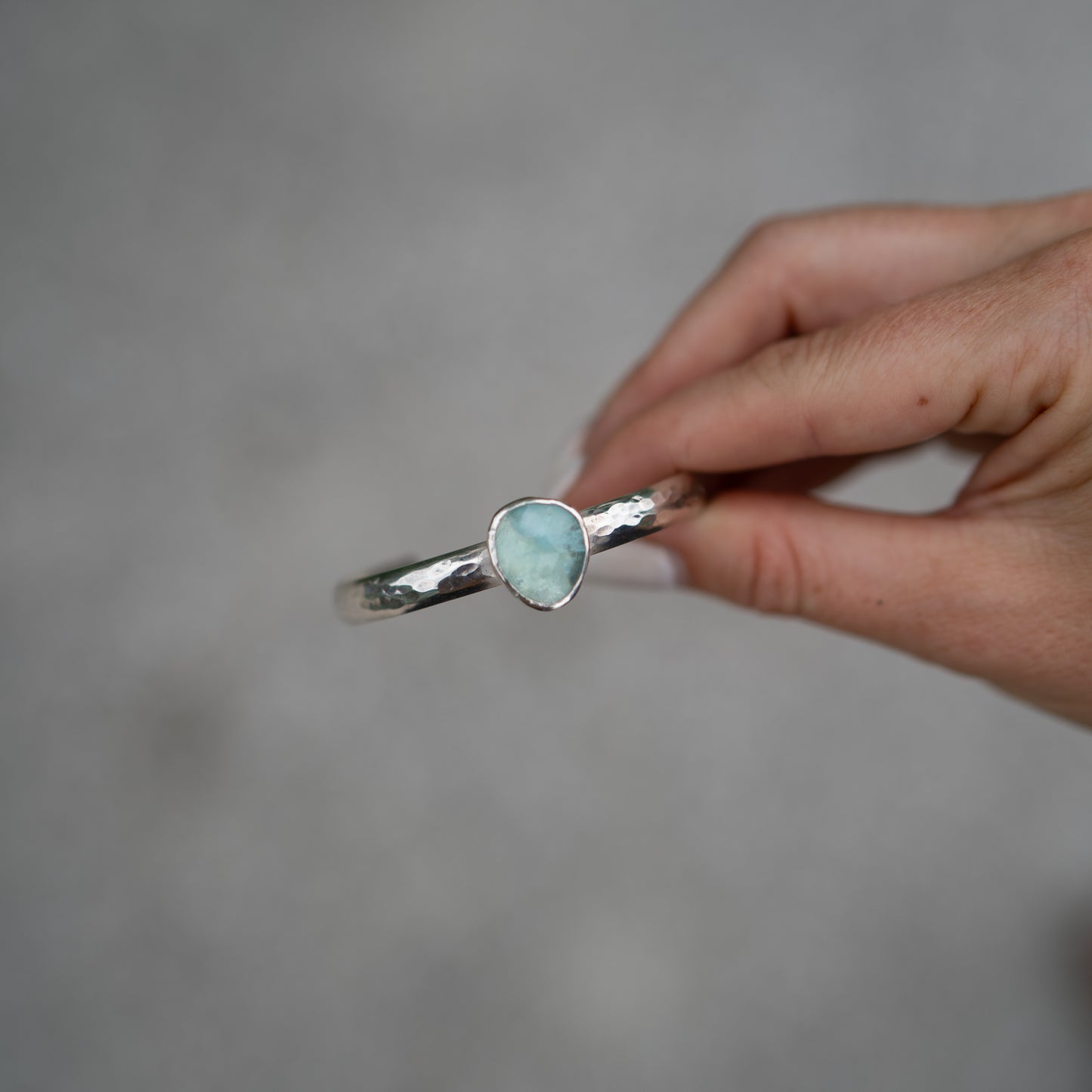 Peruvian Blue Opal Sterling Silver Cuff