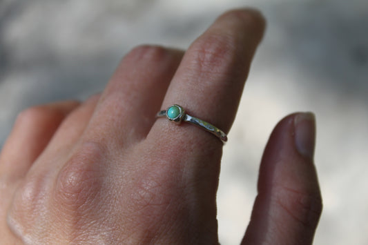 Lone Mt Turquoise stacking ring- Size 7.75