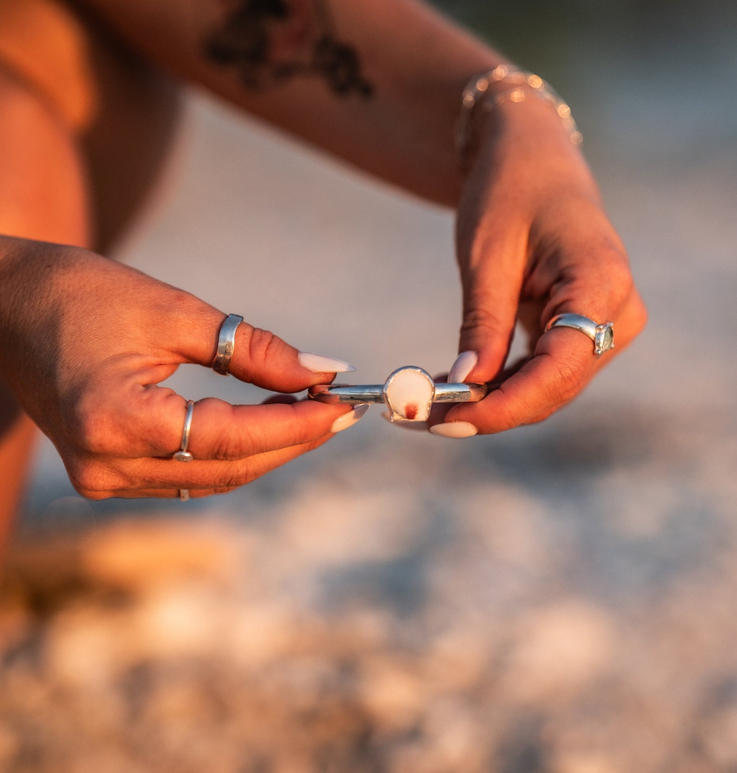 Calico Scallop Sterling Silver Cuff