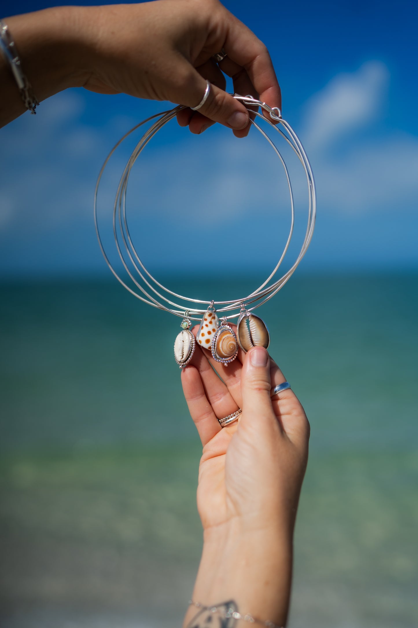 Turquoise + Cowrie Shell Choker Necklace