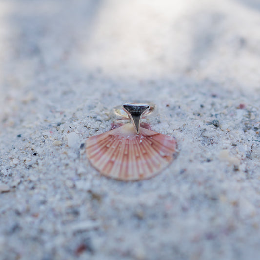 Fossilized Shark Tooth Ring - size 7.25